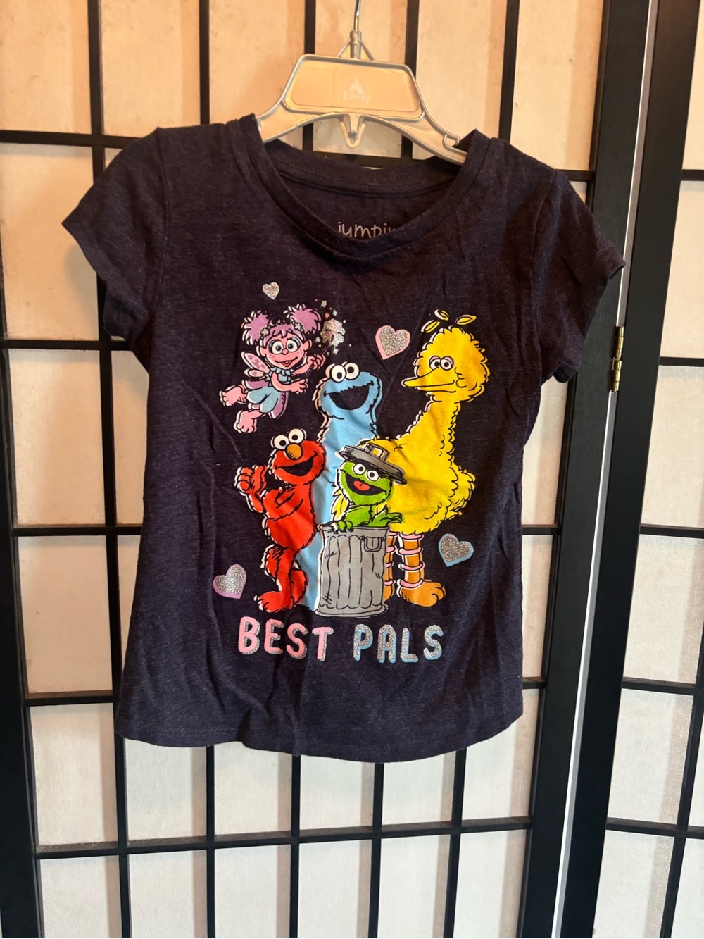 jumping beans Navy Sesame Street "Best Pals" Tee with Colorful Characters